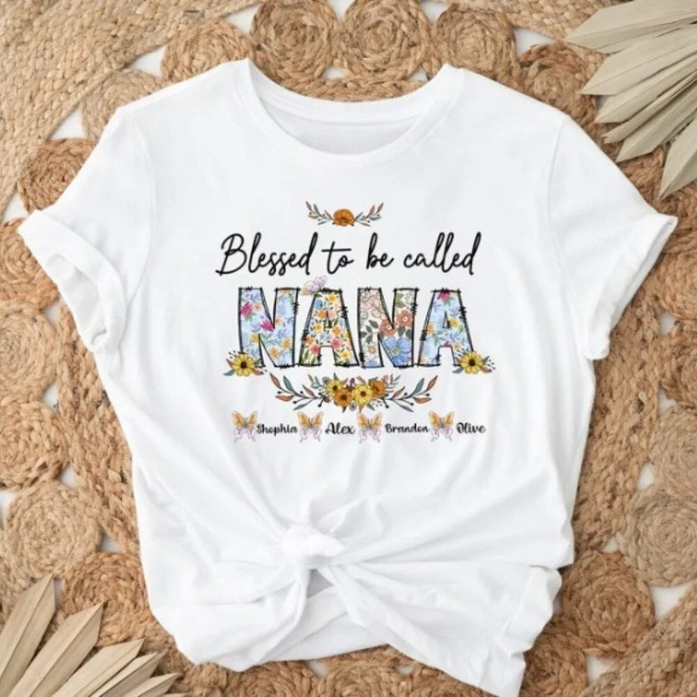 Blessed To Be Called Nana Shirt Custom Nana Shirt Personalized Nana Tshirt